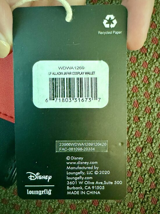 Loungefly Disney Aladdin Jafar Cosplay Backpack + Wallet SET NWT
